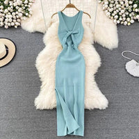 Gutruna - Robe mi-longue fendue pour femme