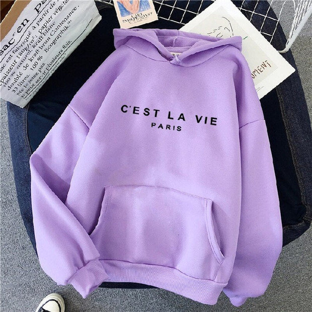 Pull à capuche ample à manches longues pour femmes