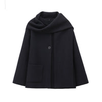Manteau pour femme de style français avec col enveloppant - Nèora
