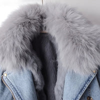 Veste en jean avec passepoils pour femme - Serene