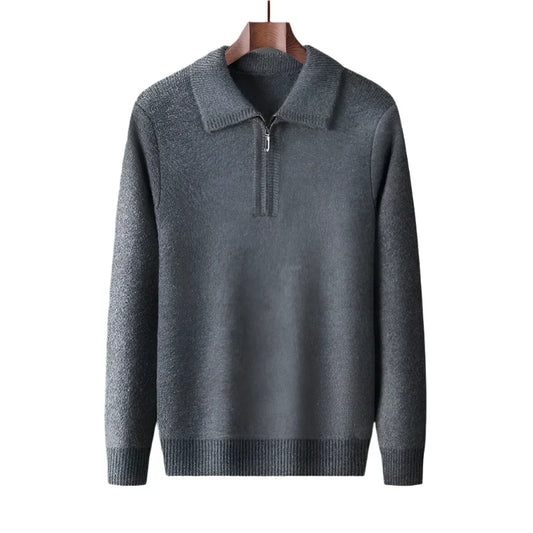 Herren Strickpullover mit halbem Reißverschluss - Lauro
