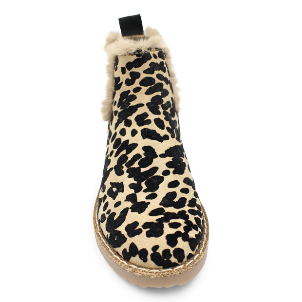 Elaine - Damen Chelsea Ankle Boots mit Leopardenmuster