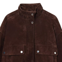Veste en daim pour femme avec poches sur le devant - Mireane