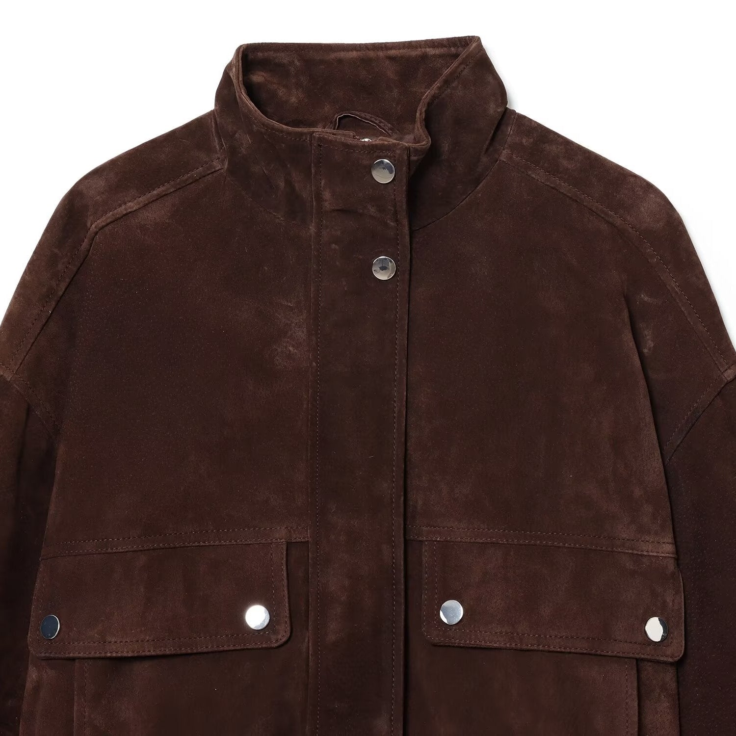 Damenjacke aus Wildleder mit Fronttaschen - Mireane