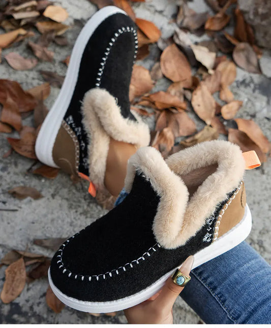 Faby - Chaussures d'Hiver Liées en Fourrure