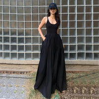Veroa - Robe mi-longue taille haute pour femme