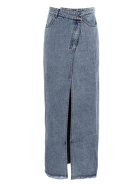 Jupe en jean taille haute vintage pour femme Clave