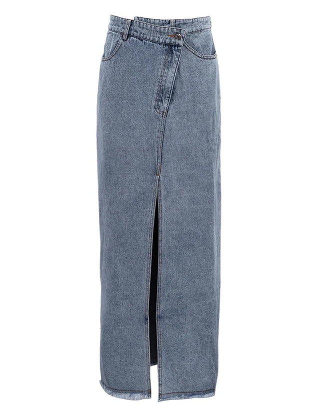 Jupe en jean taille haute vintage pour femme Clave