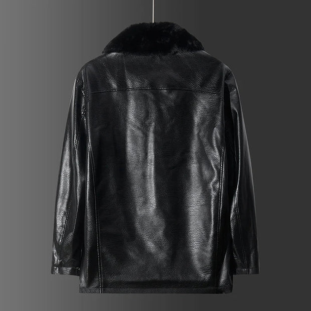 Veste en cuir végétalien avec col - Liam