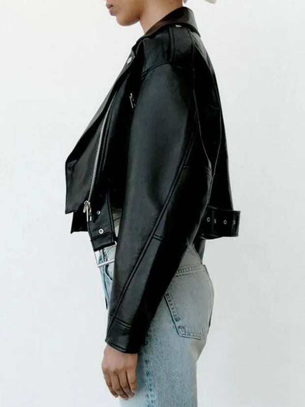 Veste de motard à fermeture Éclair pour femme