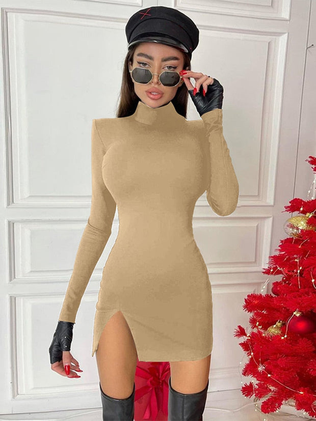 Paula - Robe Avec Manches Longues Basique pour Femme