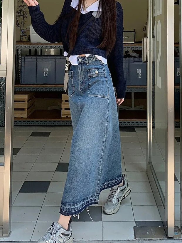Jupes en Jean Long pour Femmes Skido