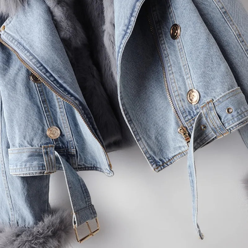 Damen-Jeansjacke mit Paspel - Serene