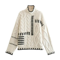 Brenda - Strickpullover mit Kontrastabschluss
