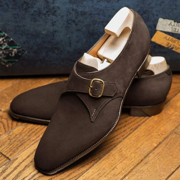 Chaussures en daim de haute qualité pour hommes, marron foncé