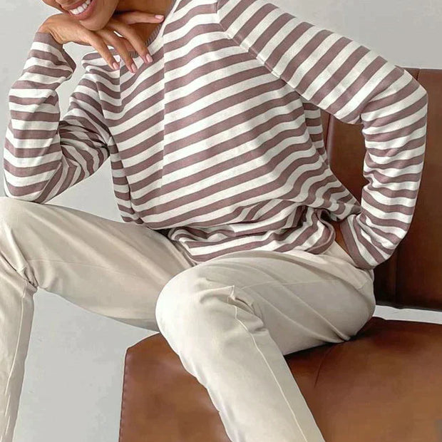 EleganceStripe Chemise à manches longues