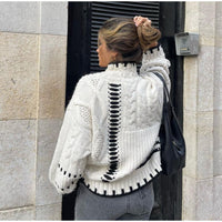 Brenda - Strickpullover mit Kontrastabschluss