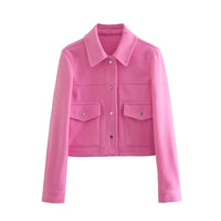 Veste Chic à Col Coloré avec levant pour Femme