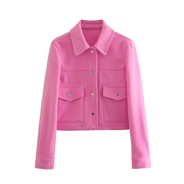Veste Chic à Col Coloré avec levant pour Femme