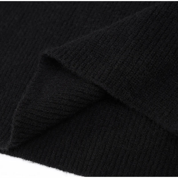 Gabrielle - Gerippter Strickpullover mit Schnürdetail an der Seite