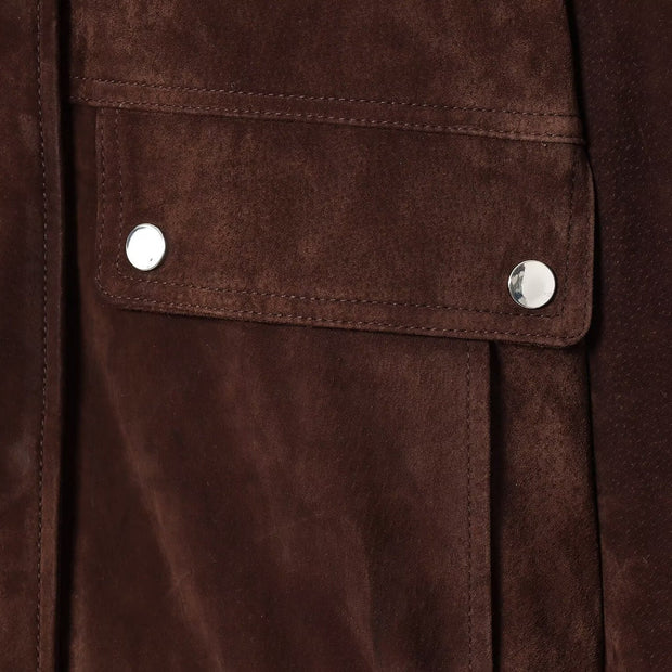 Veste en daim pour femme avec poches sur le devant - Mireane