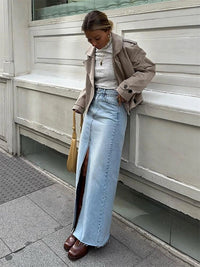 Jupe en jean Taille Haute Maxi pour Femme Milly