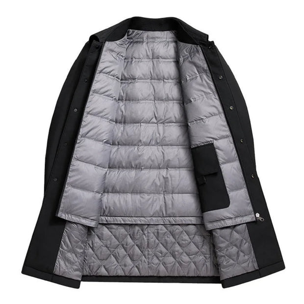 Manteau matelassé imperméable végétalien avec fermeture éclair dissimulée - Soren