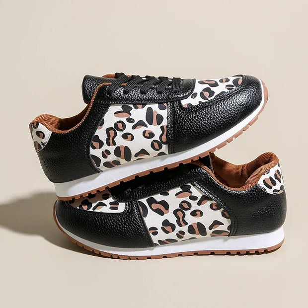 Sneaker à empiècement léopard - Lana
