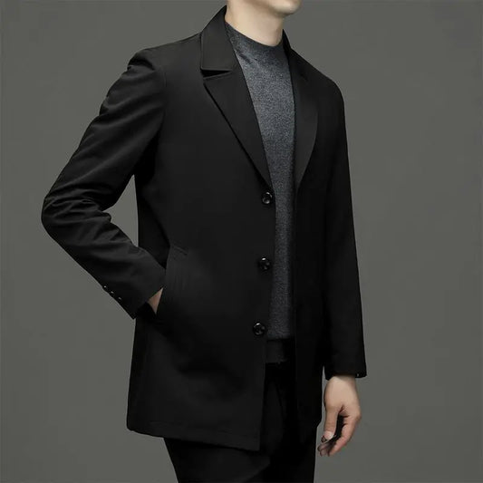 Manteau léger à revers pour hommes en gris - Noah