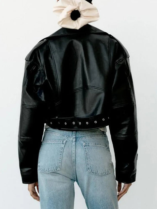 Veste de motard à fermeture Éclair pour femme