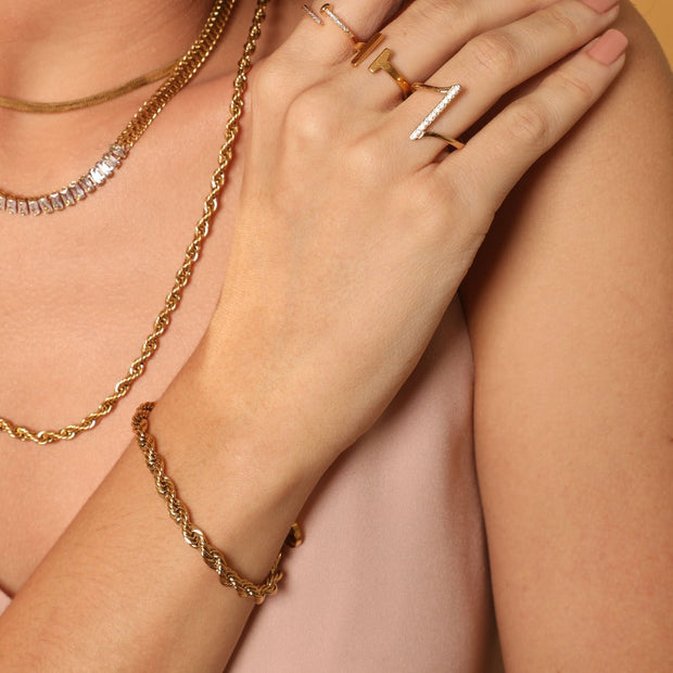 Twisted Bracelet plaqué or 14 carats