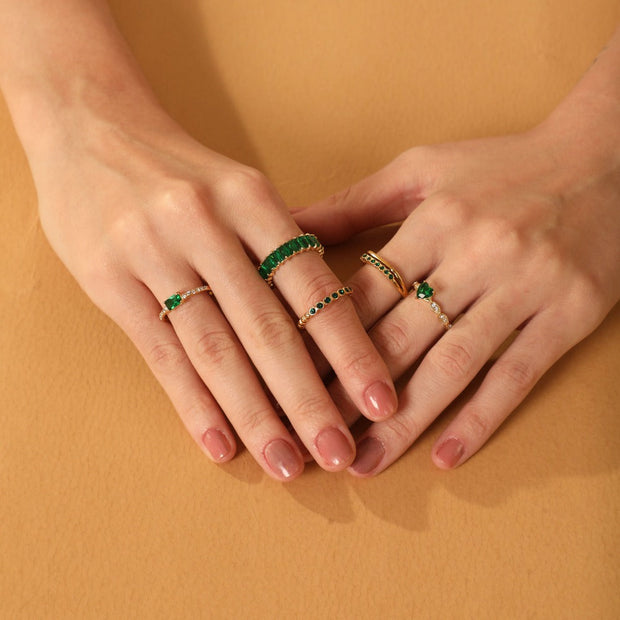 Bague Prestige Baguette 14K plaqué or