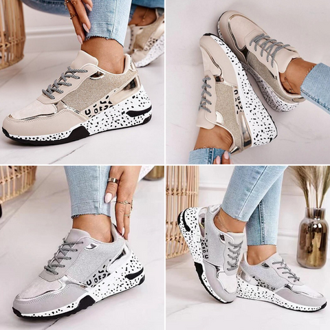 Jana - Chaussures à lacets stylées avec motif léopard pour un look tendance