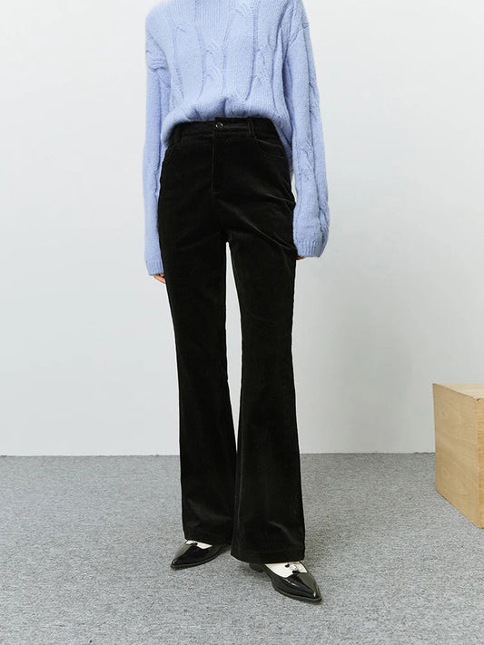 Pantalon en velours côtelé à silhouette droite pour femme - Ailbhe