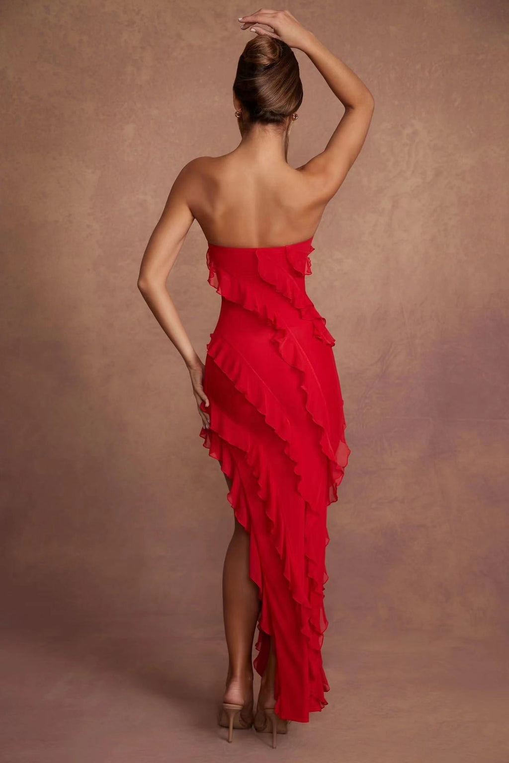 Mila - Geschlitztes Abendkleid mit Rüschen für Frauen