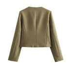 Thérèsse - Texturierte Blazerjacke mit Knöpfen Frau Chic und Elegant