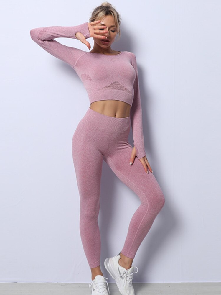 Ensemble de sport pour femmes : haut à manches longues et leggings ensembles - Fredia Sportset