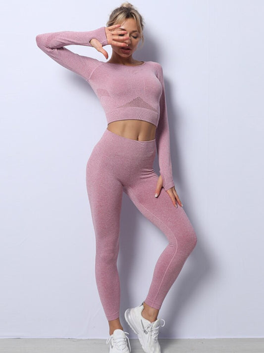 Ensemble de sport pour femmes : haut à manches longues et leggings ensembles - Fredia Sportset