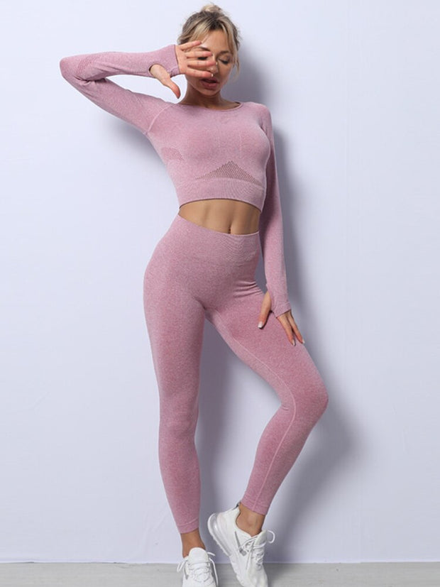 Ensemble de sport pour femmes : haut à manches longues et leggings ensembles - Fredia Sportset