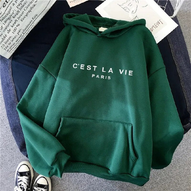 Pull à capuche ample à manches longues pour femmes