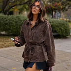 Elsie - Jeansjacke mit Leopardenmuster