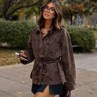 Elsie - Veste en Jean Imprimé Léopard