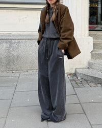 Veste ample en daim avec revers en velours rétro - Loise