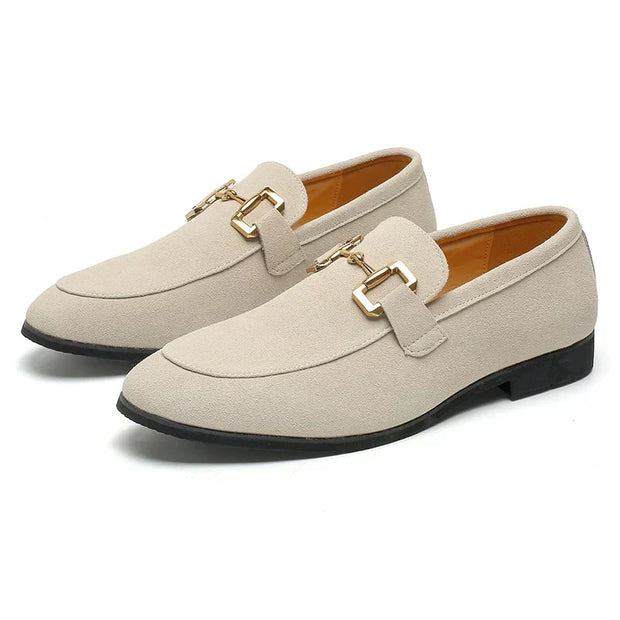Lorenzo - Mocassins en daim avec boucle en métal