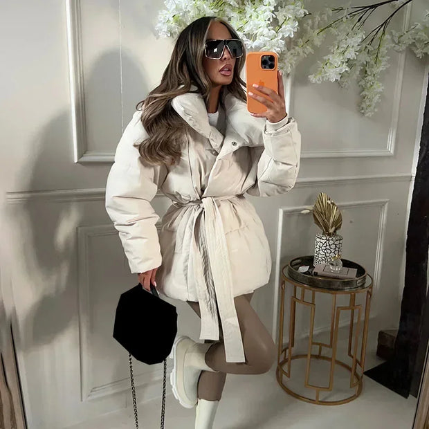 Manteau matelassé avec ceinture - Astrid
