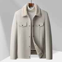 Veste à col en polaire pour hommes - Olivier