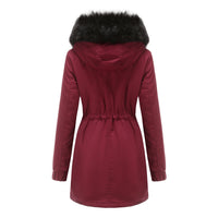 Sara - Manteau Parka Femme Mi-long avec Col en Fourrure Chic