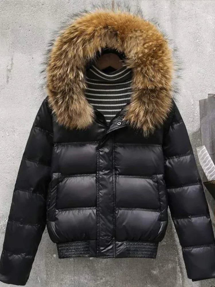Steppjacke für Damen mit umlaufender Kapuze - Romantza