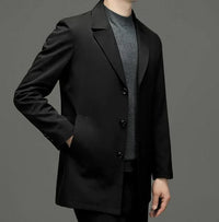 Manteau léger à revers pour hommes en gris - Noah