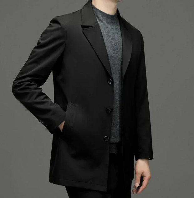 Manteau léger à revers pour hommes en gris - Noah